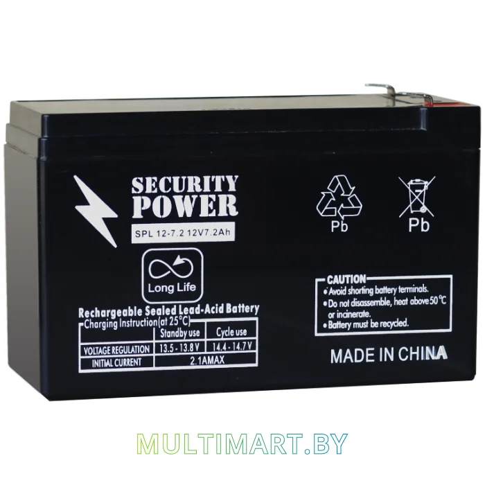 Аккумулятор для ИБП Security Power SPL 12-7.2 F2 (12В/7.2 А·ч)